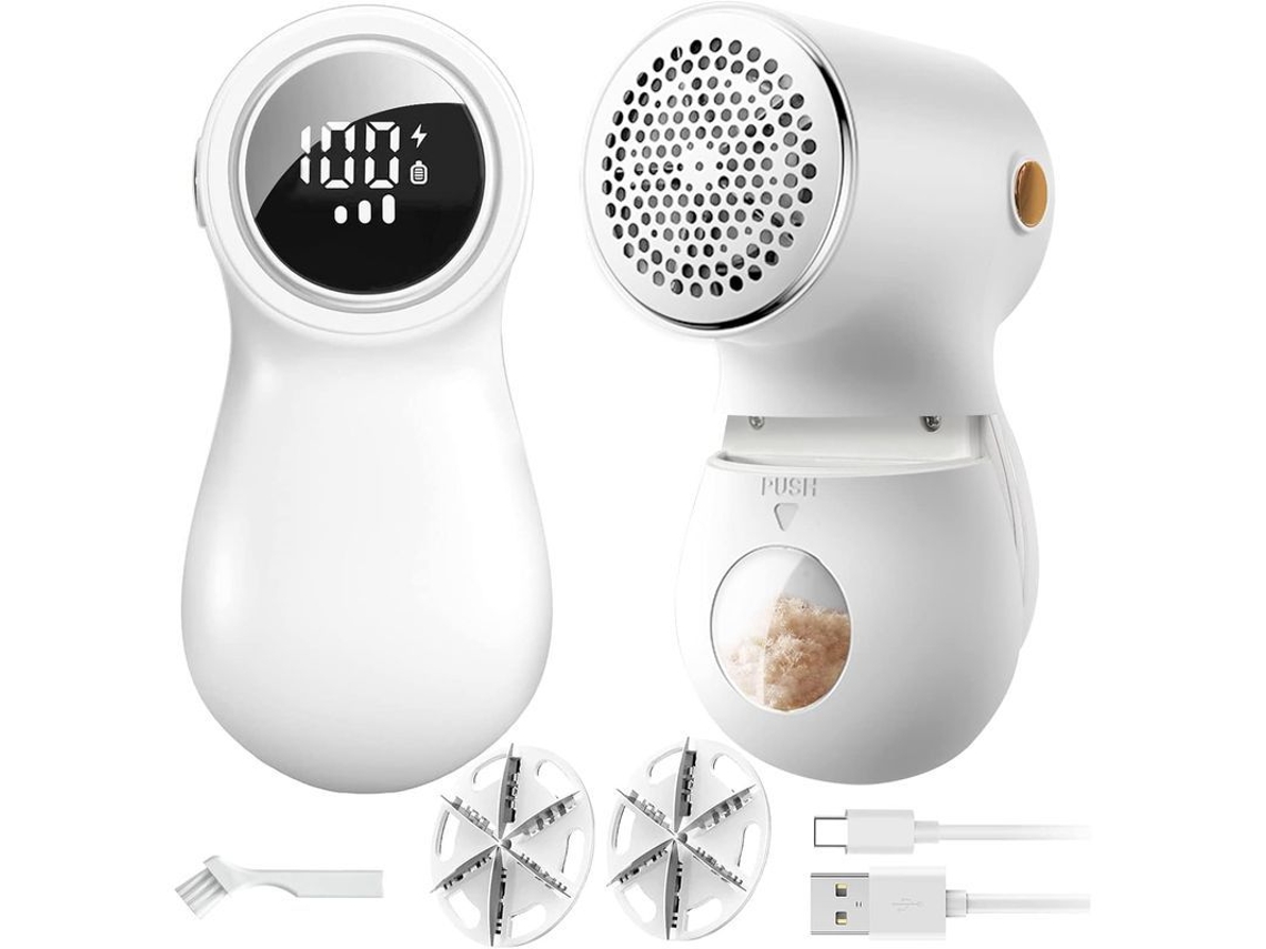 Remove lint de tricô com tela LED, recarregável, 3 velocidades | S/MARCA