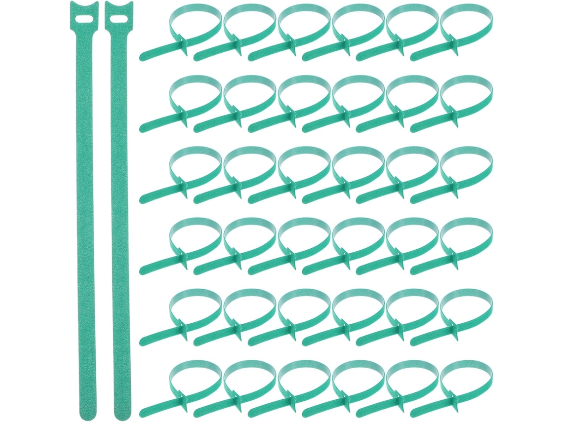 Pacote com 100 Abraçadeiras de Nylon Verdes Ajustáveis Garneck para Organização Rápida e Prática Cabos no Escr
