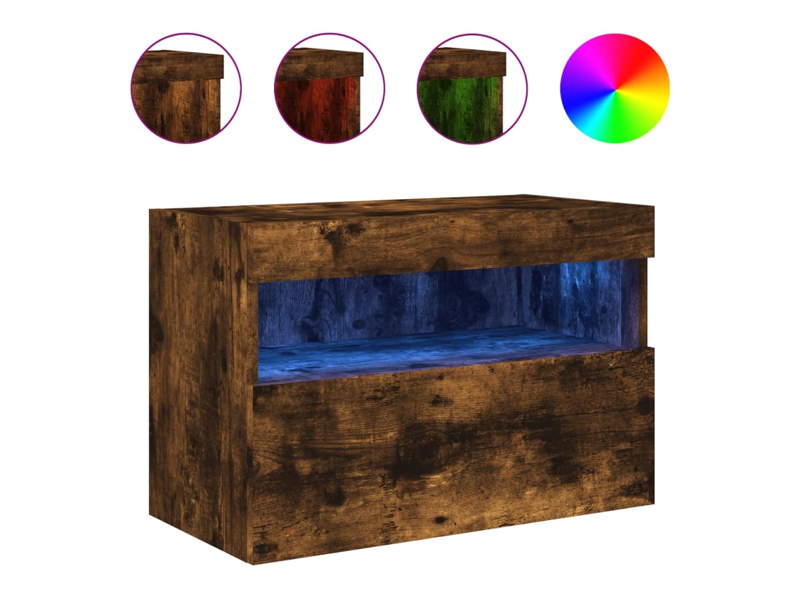 Móbile de parede MAISON EXCLUSIVE Carvalho Fumê com luzes LED (60x30x40 cm)