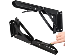 Suporte Dobrável De Alta Resistência De 300 Mm, 2 Suportes Dobráveis De 30 Cm, Suporte Dobrável Preto Zeuxo