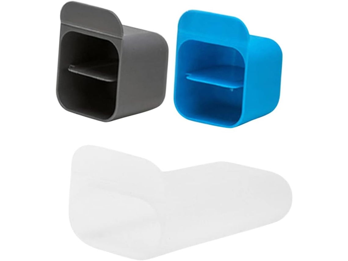 Conjunto De 3 Porta-lápis De Mesa, Organizadores Trapezoidais E Quadrados, Nas Cores Cinza E Azul.