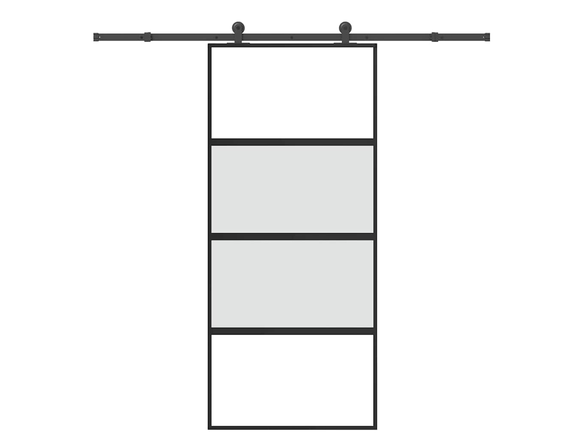 Porta de correr VIDAXL Preto Vidro (90x205 cm)