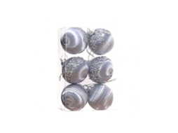 Bola De Natal De Linha, Ferro Cinza 8cm/6pcs Igvtrade