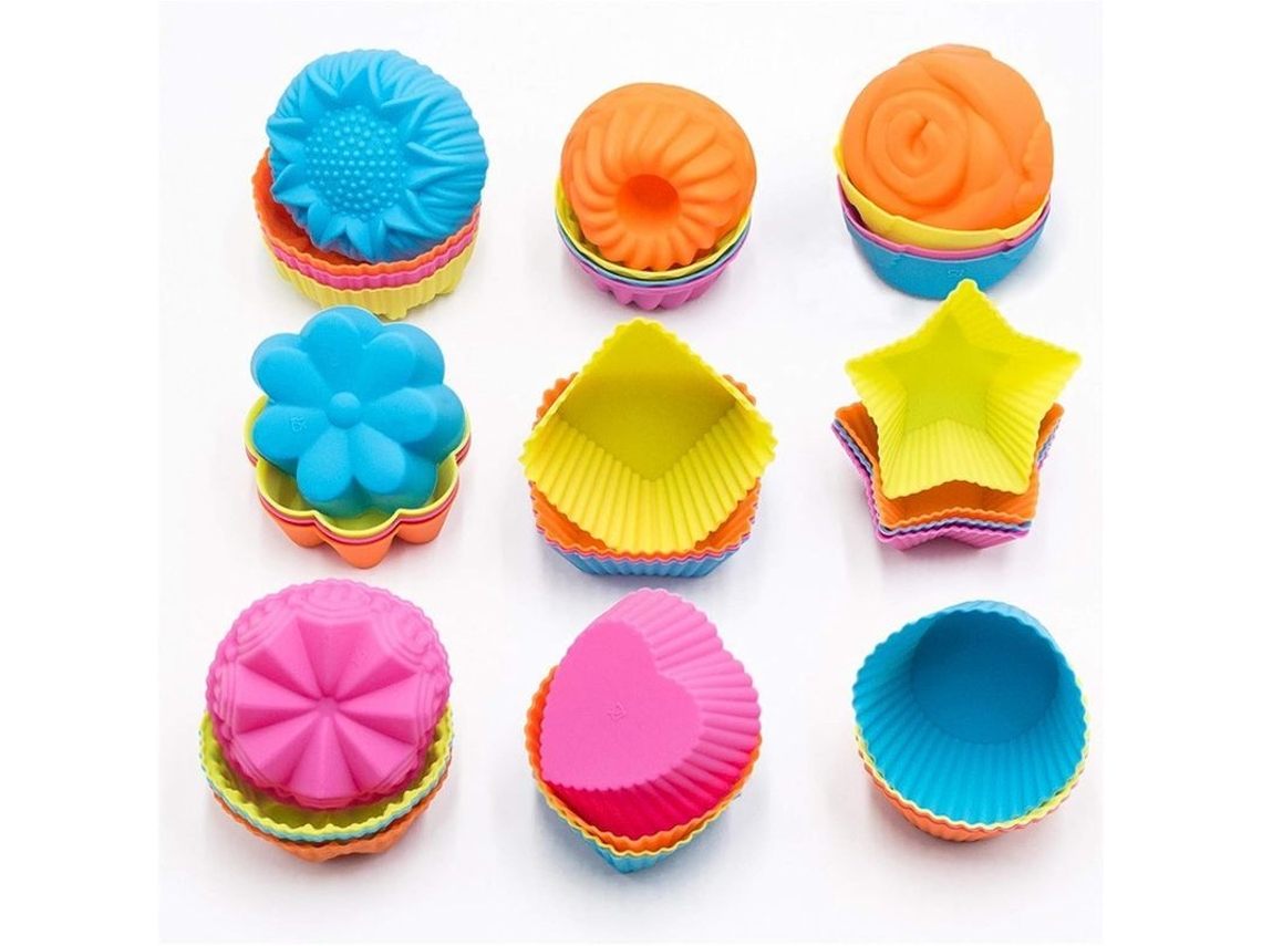 2026 molde de Silicona para Magdalenas, 36 Piezas Reutilizables Con 9 Formas, Antiaderente para Hornear Cupcakes Y Tartas
