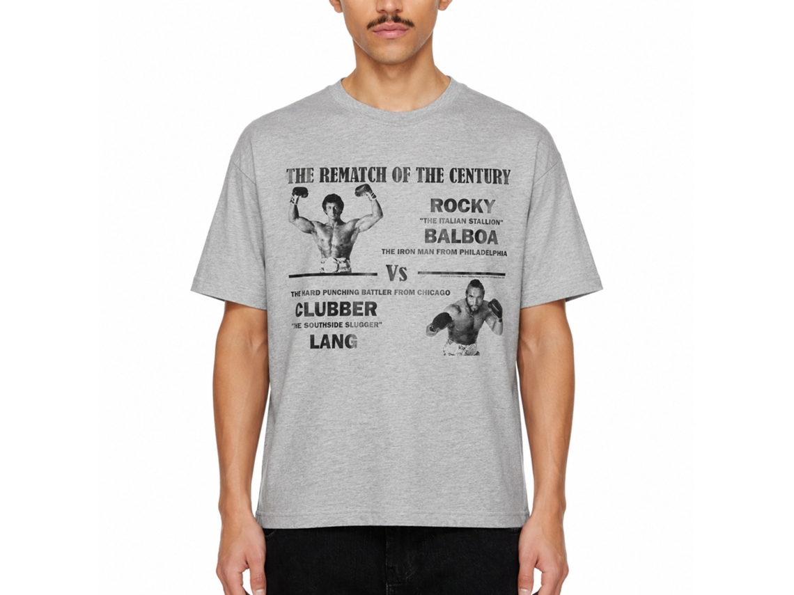 Rockinstone Rocky Movie Match Of The Century Heather Gray Adult T-shirt Size:xxl