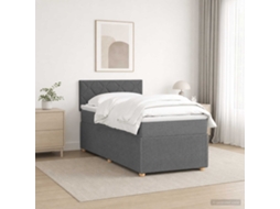 Vidaxl Cama Box Spring Com Colchão Cinzento-escuro 90 X 190 Cm Tecido