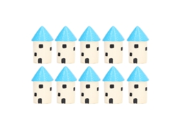 Mali 10pcs Casa em Miniatura de Resina para Micro Paisagem e Casinha de Bonecas