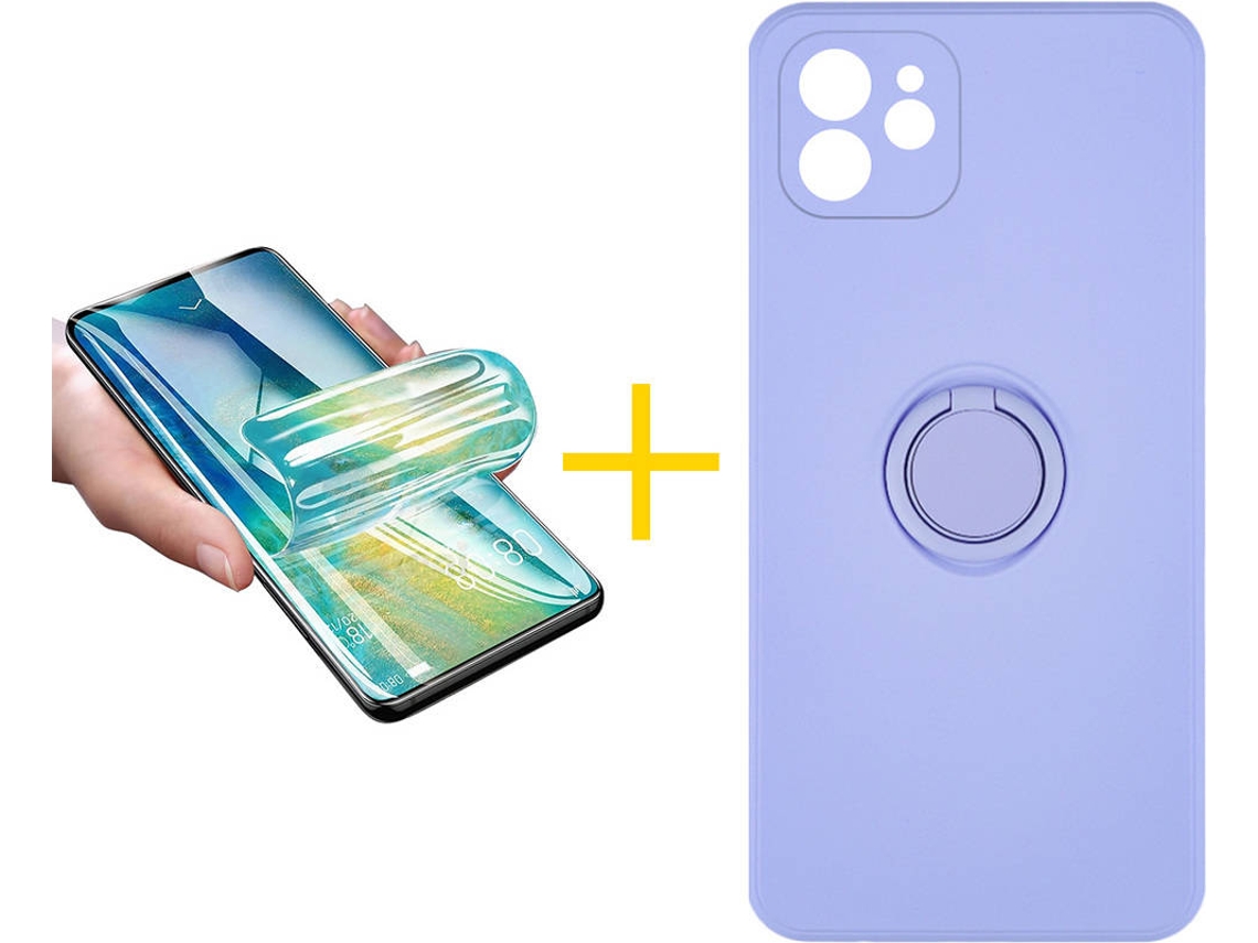 Capa + Película para iPhone 12 ACCETEL Roxo Lilás