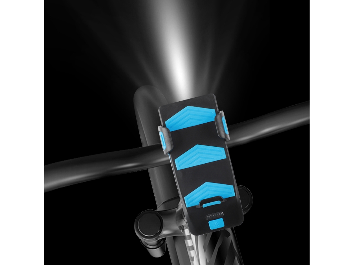 Luz de Bicicleta Multifuncional 4 em 1, 250 Lumens, Farol, Lanterna, Buzina, Suporte, Power Bank | S/MARCA