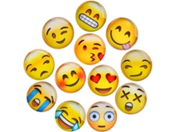 Emojis Magnéticos, Pacote Com 12 Ímãs De Geladeira Emoji Smiley De Vidro 3d Para Geladeira E Quadro Branco Aquaforge (1,18 Pol.)