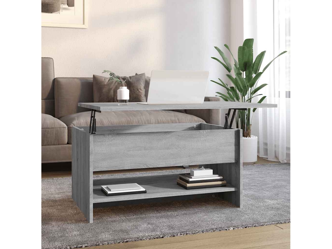 Vidaxl Mesa De Centro 80x50x40 Cm Derivados De Madeira Cinzento Sonoma
