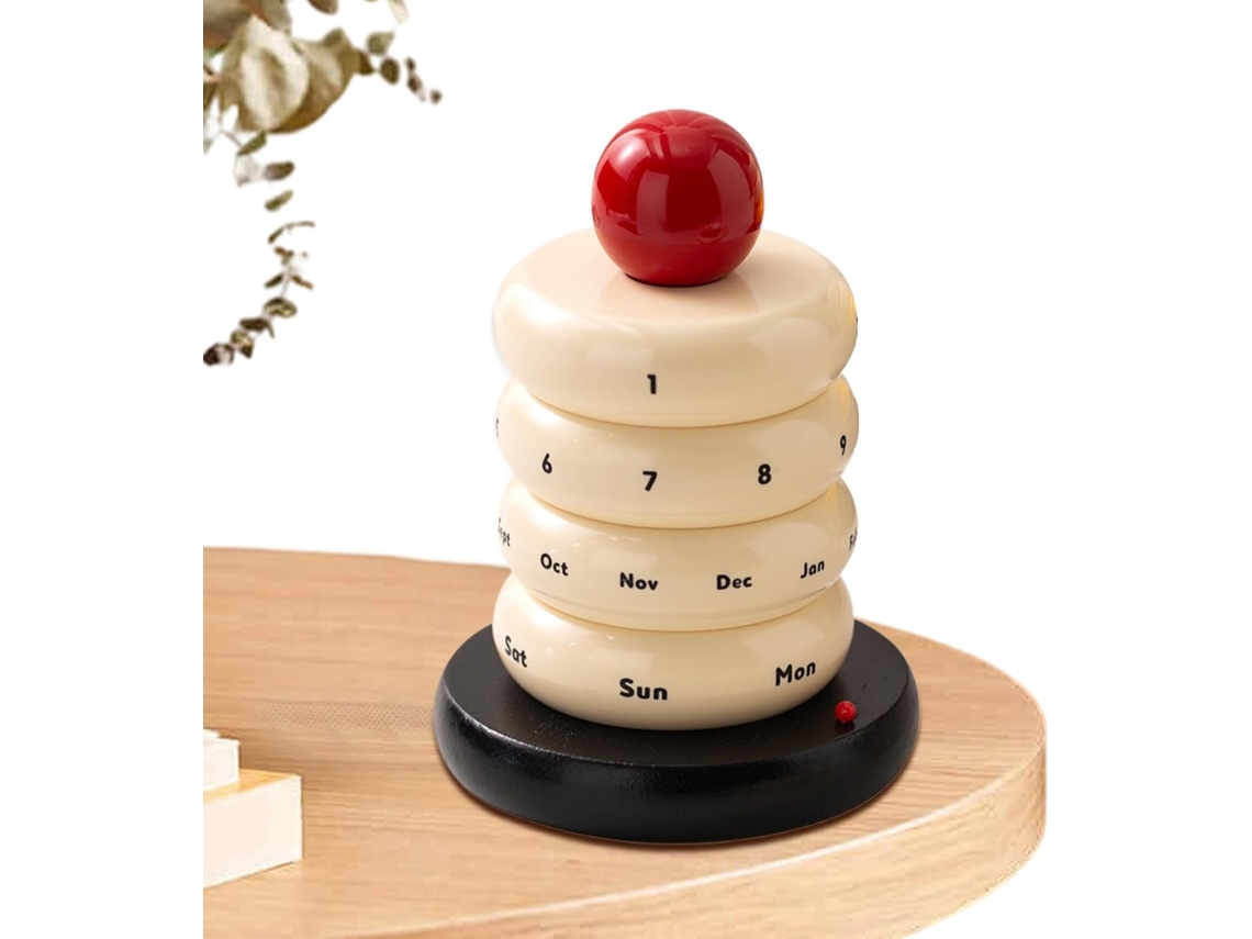 Calendário Giratório – 13 X 9 Cm, Resina, De Mesa Estilo Fazenda,