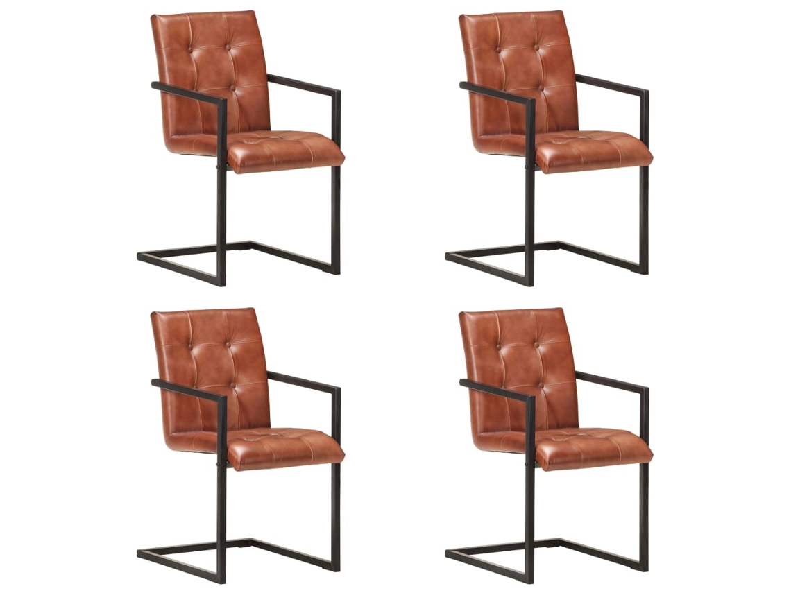 Dining Chair, Dining Chairs Vidaxl Marrom Couro (n/a)