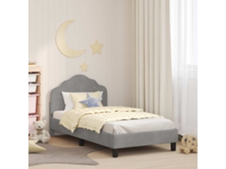 Vidaxl Estrutura De Cama Infantil Com Cabeceira Cinzento-claro Veludo
