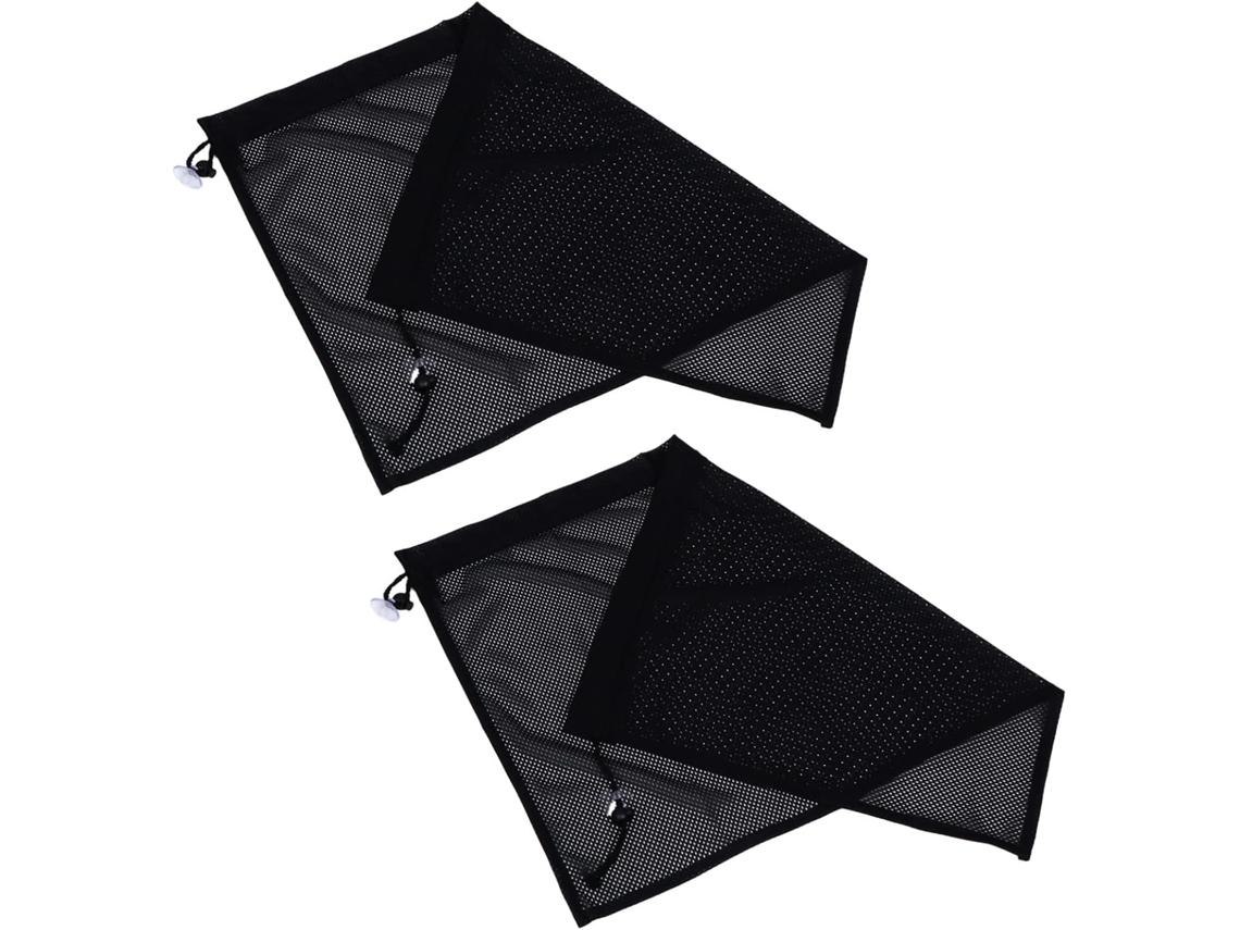 Cortina de proteção solar para porta lateral do carro, 2 peças, preta.