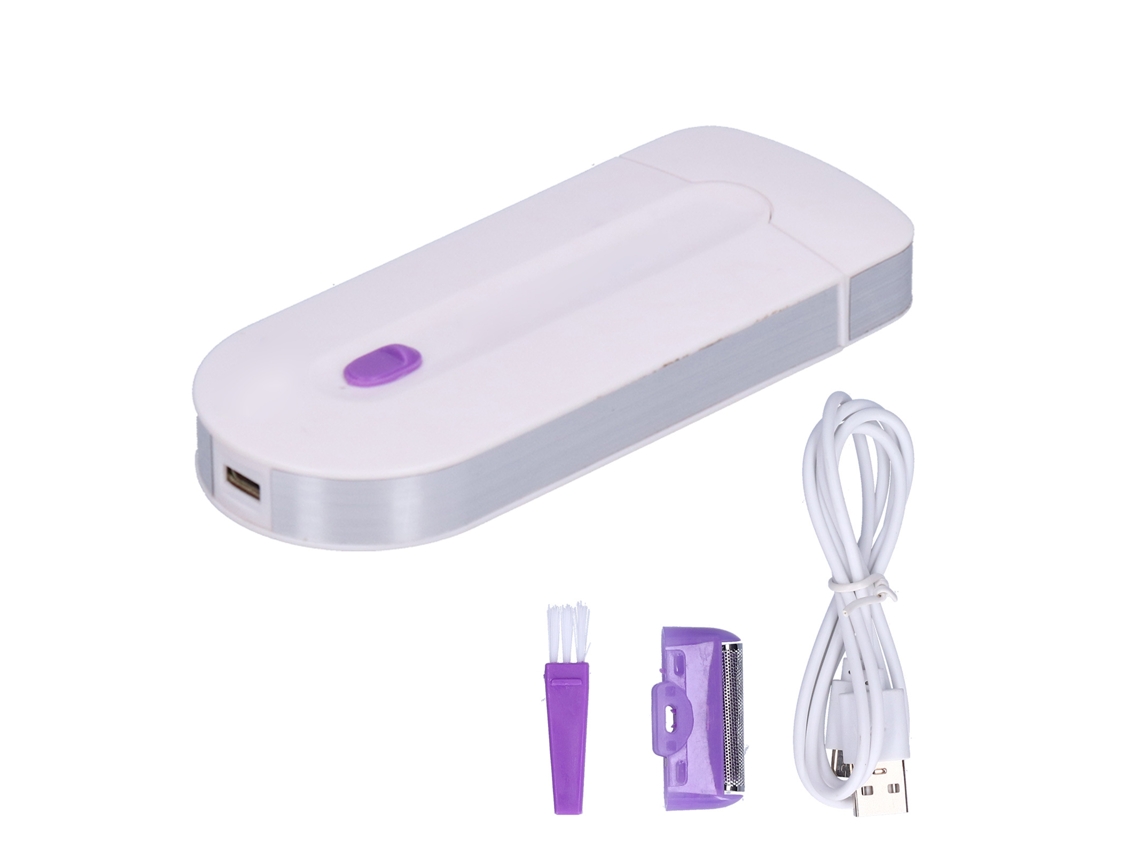 Epilador Elétrico Usb Indução Luz Azul Painless Remoção Cabelo Desmontável Baixo Ruído para Axila Braço Perna | S/MARCA