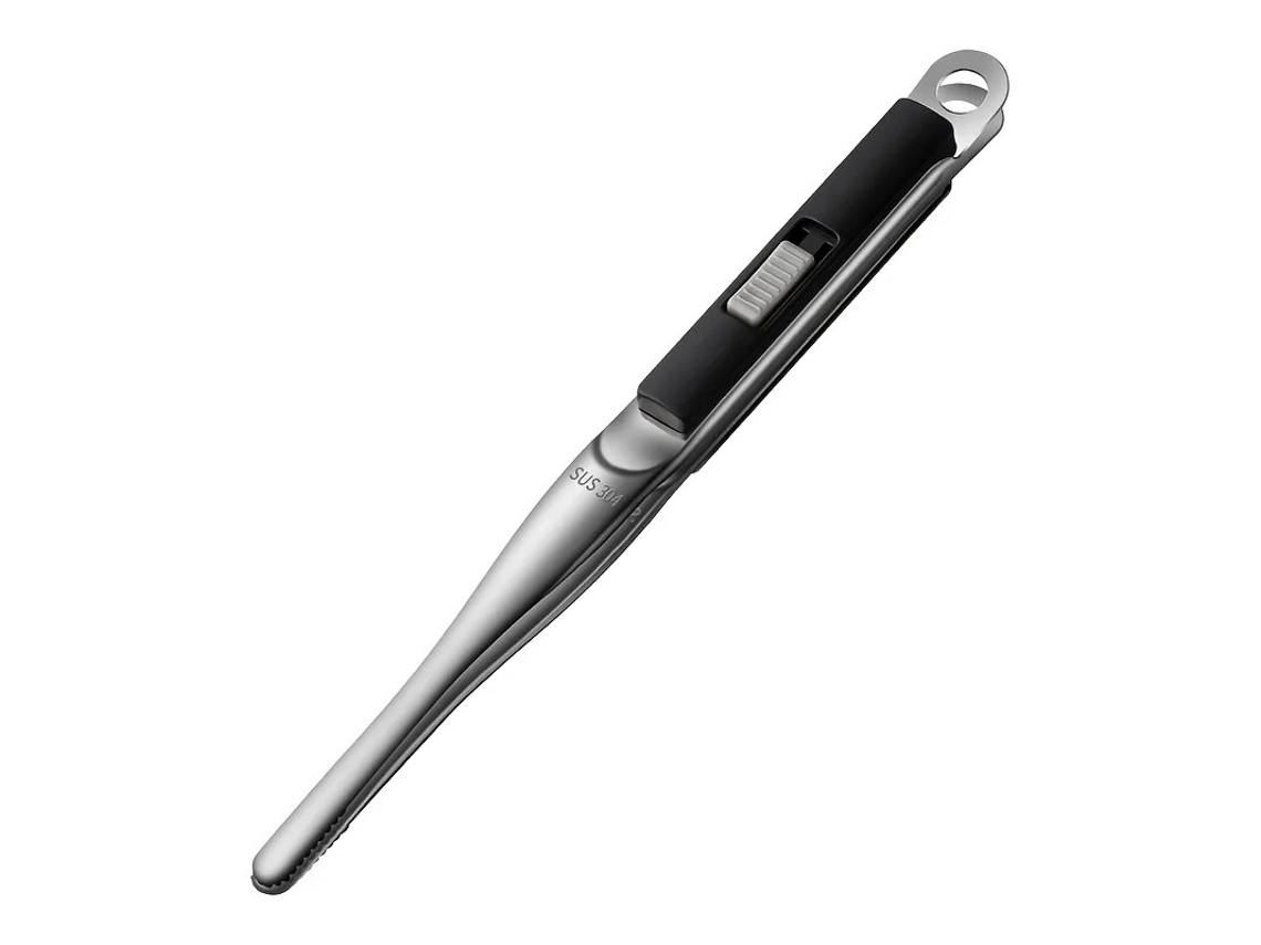 Pinça de Aço Inoxidável 304 MDUG, preta, para bifes e utensílios domésticos