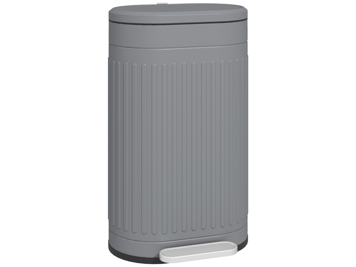 Lixeira 30l com Tampa e Pedal,cesto Interno Removível,função Soft close,36,5x31,2x60,8cm,cinza BTFORUS