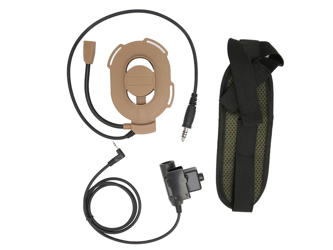 Aetheria fone de Ouvido Unilateral para Capacete Moto com Ptt U94 para Rádios Motorola T5428 6200c T80 2.5mm Marrom
