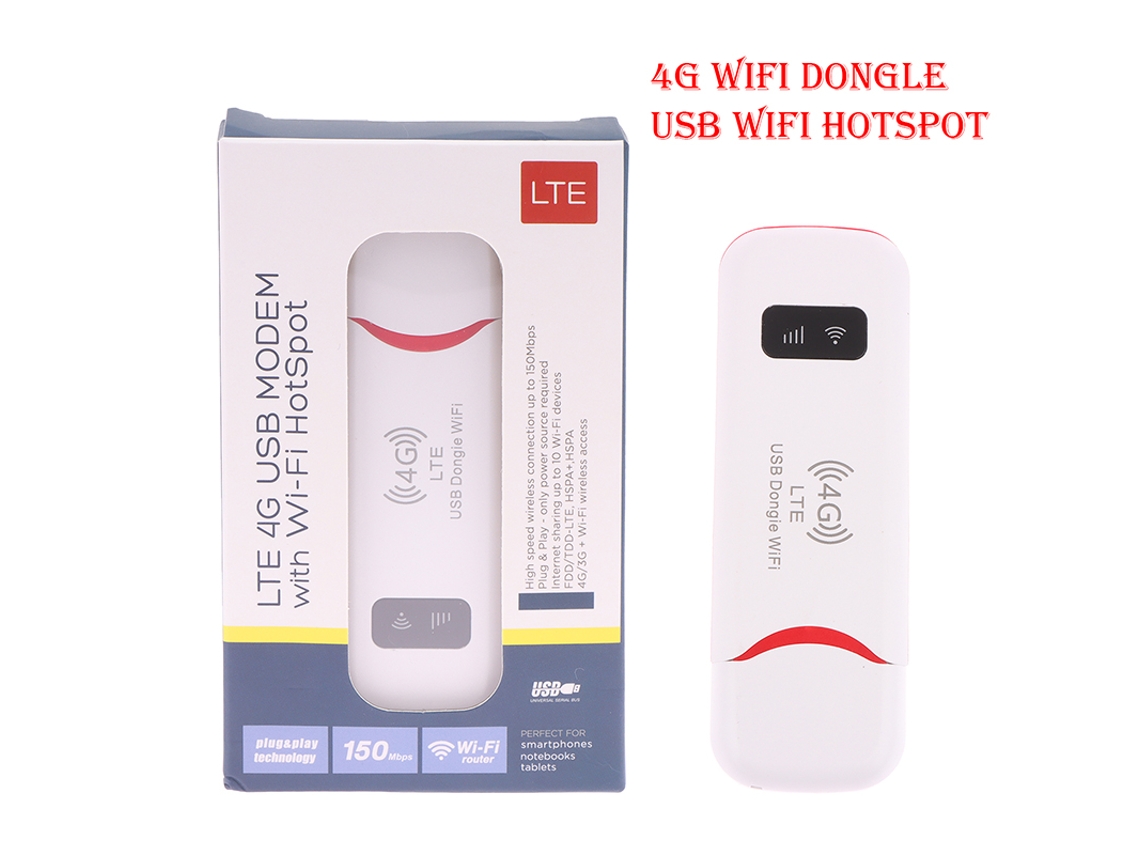 Roteador 4g Lte Sem Fio Usb Dongle Wifi Modem Roteador Cartão Sim Slowmoose (fq)