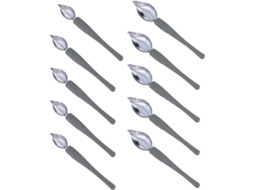 Conjunto De 10 Colheres De Aço Inoxidável Para Desenho, Sendo 5 Grandes E 5 Pequenas.