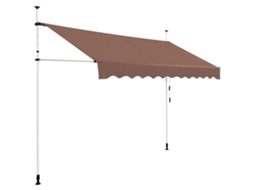 Toldo retrátil sem furos resistente aos raios UV 300cm, marrom NORTHIX