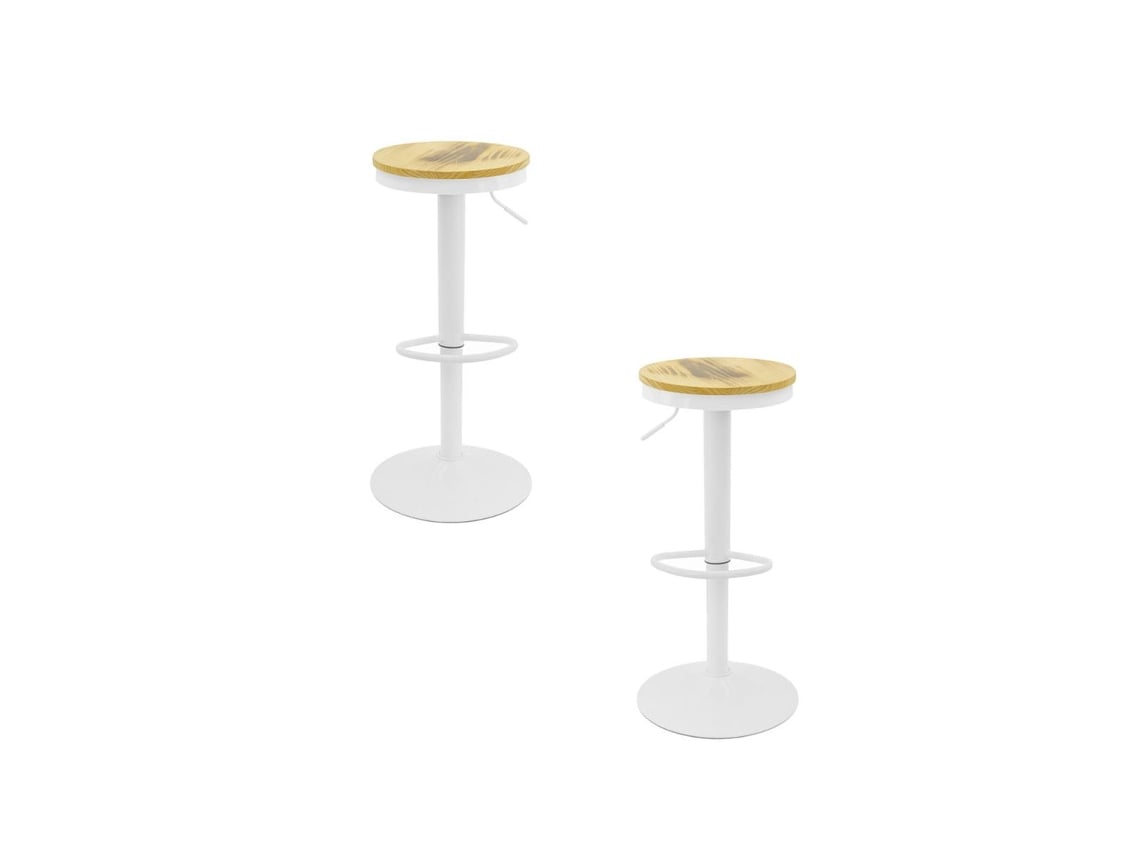 Pack 2 Banquetas Vikin Assento Madeira - Branco