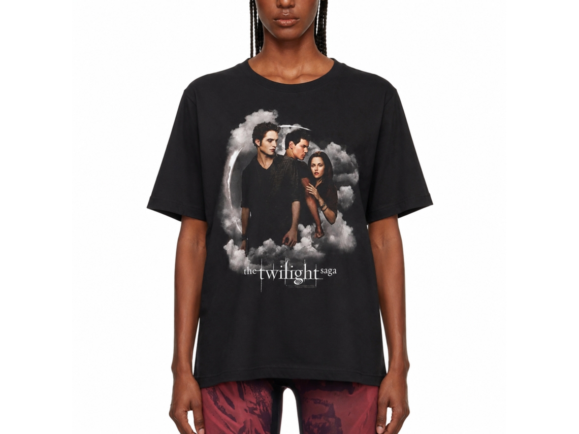 Rockinstone Twilight Movie Jacob Bella Edward Clouds Black Adult T-shirt Size:s
