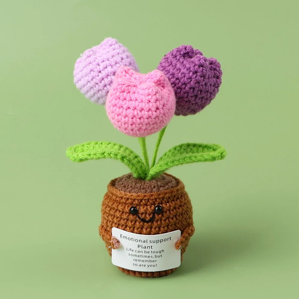 (1 Peça) Vaso De Crochê Fofo, Decoração De Casa Para Plantas Feita À Mão Em Crochê