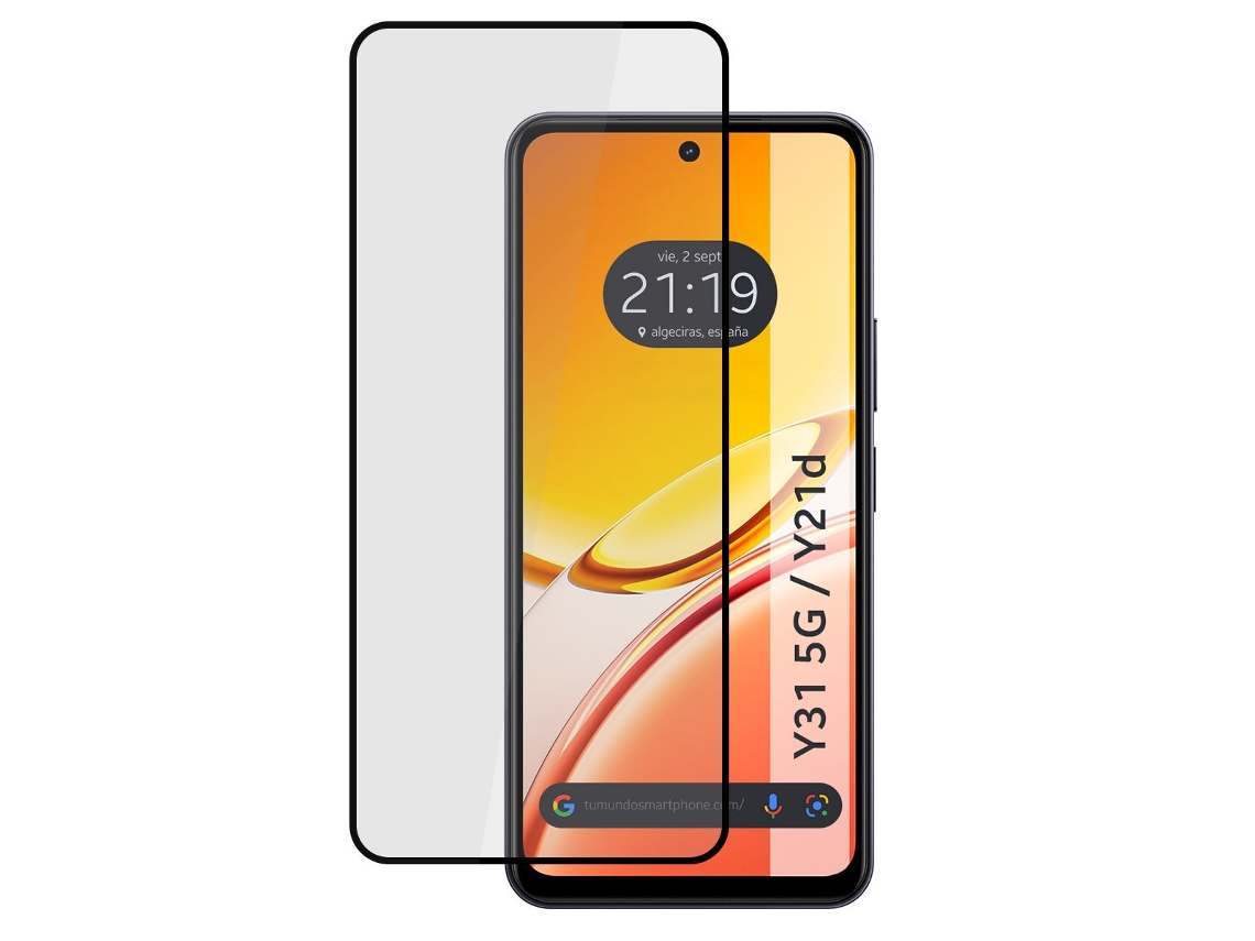 Película Tumundosmartphone Protetora De Ecrã De Vidro Temperado 5d Com Cola Total Para Vivo Y31 5g / Y21d