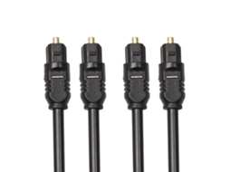 Cabo de áudio digital Toslink de fibra óptica Slowmoose de 1 m (pacote com 2, macho para macho), leve e flexível, compatível com S/PDIF, Adat05707