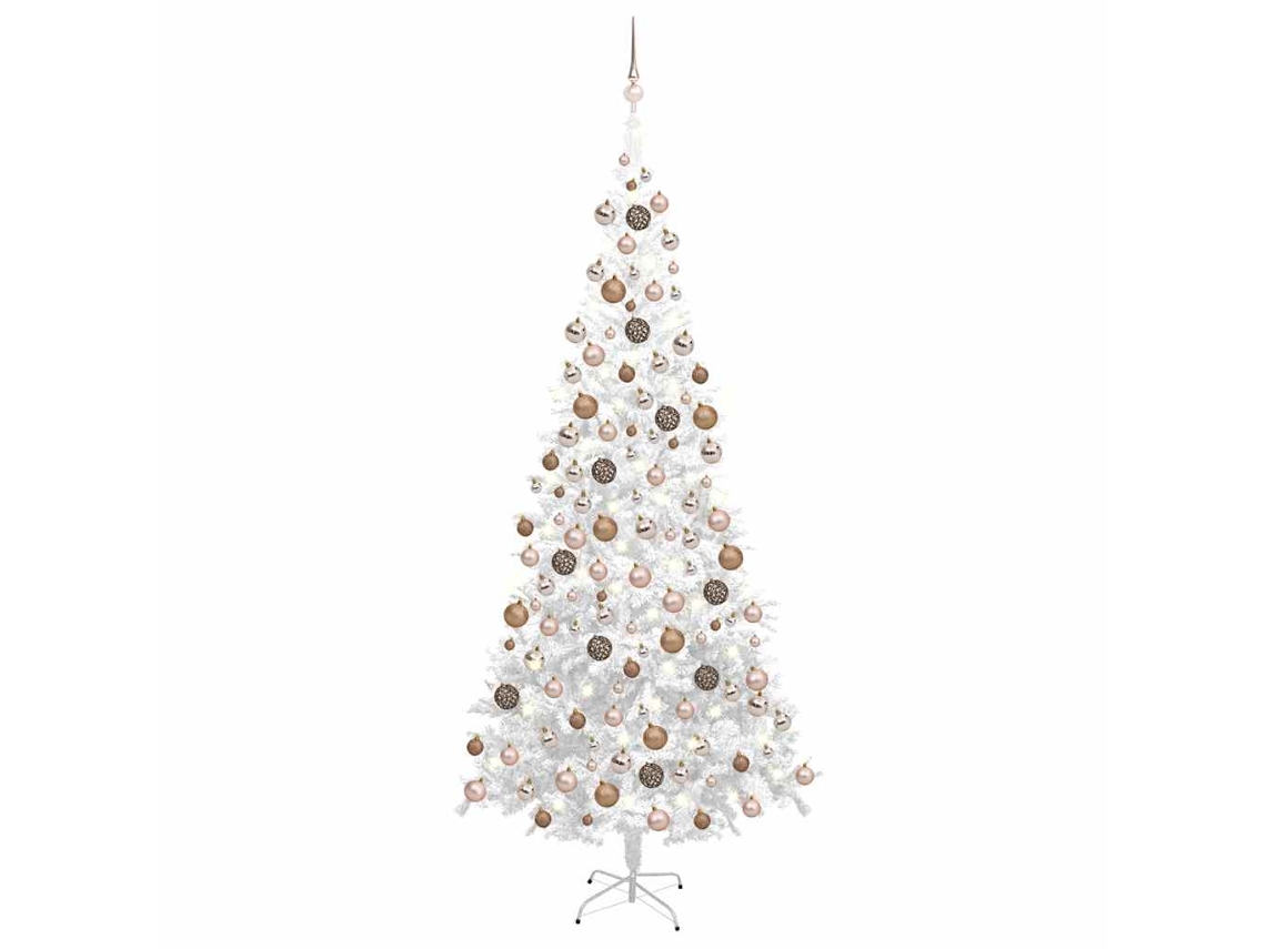 Árvore Natal VIDAXL artificial pré-iluminada c/ bolas branco