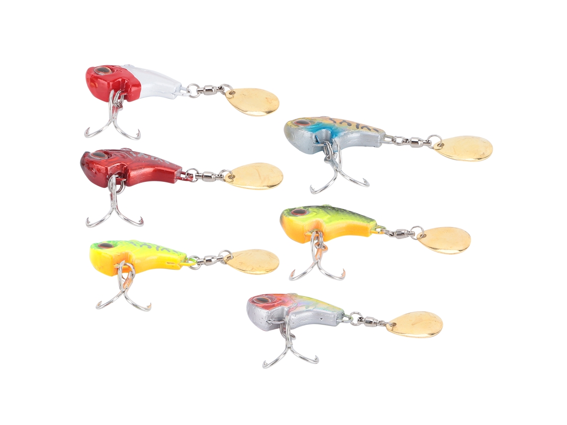 Isca de Pesca Metal Mini Vib 9g com Rabo Giratório