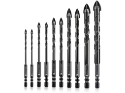 Conjunto De 10 Brocas Para Vidro E Azulejo Com Haste Sextavada Compatível Com Azulejos De Cerâmica, Porcelana E Vidro Slowmoose