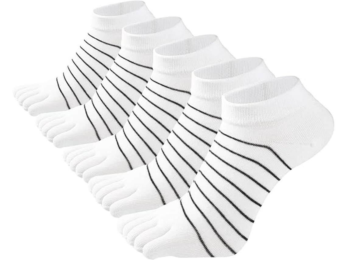 Meias com Dedos Separados 5 Pares Femininas Algodão AQUAFORGE