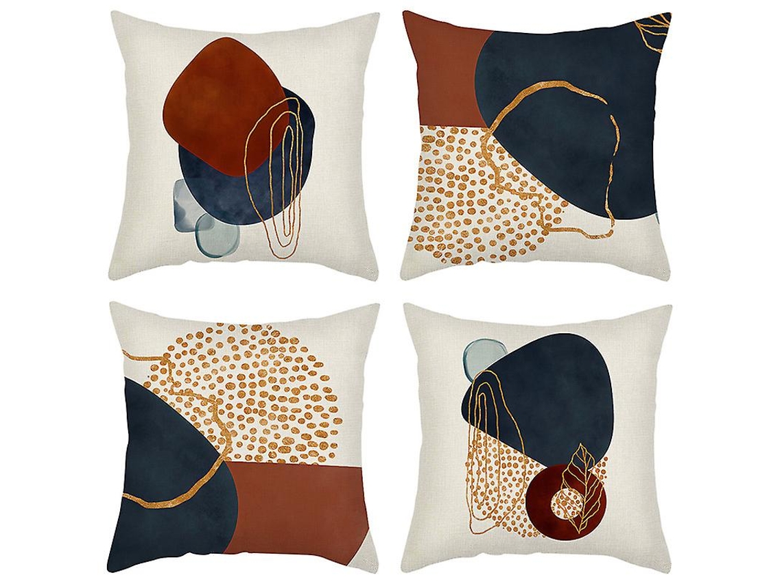 Rebe conjunto de 4 Capas de Almofada de 45x45cm Abstractas Decorativas para Sofá, Sala Y Dormitorio