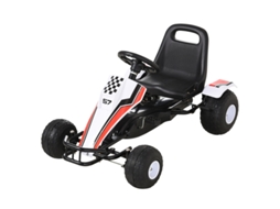 Kart Infantil Pedais Freios Aço Branco 3-6 Anos 104x66x57cm