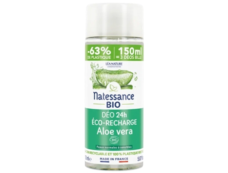 Aloe Vera Desodorante Refil Desodorante 24H Ecológico 150 Ml NATESSANCE