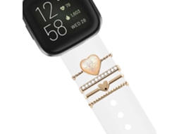 Bracelete Fitbit Versa Lite Pulseira com Adorno Crystal Branco