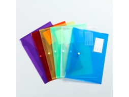 Pastas A4 com Bolsos Plásticos para Documentos, Escola e Escritório, Cor Aleatória, Fa BRILVIBERA (pacote com 10)