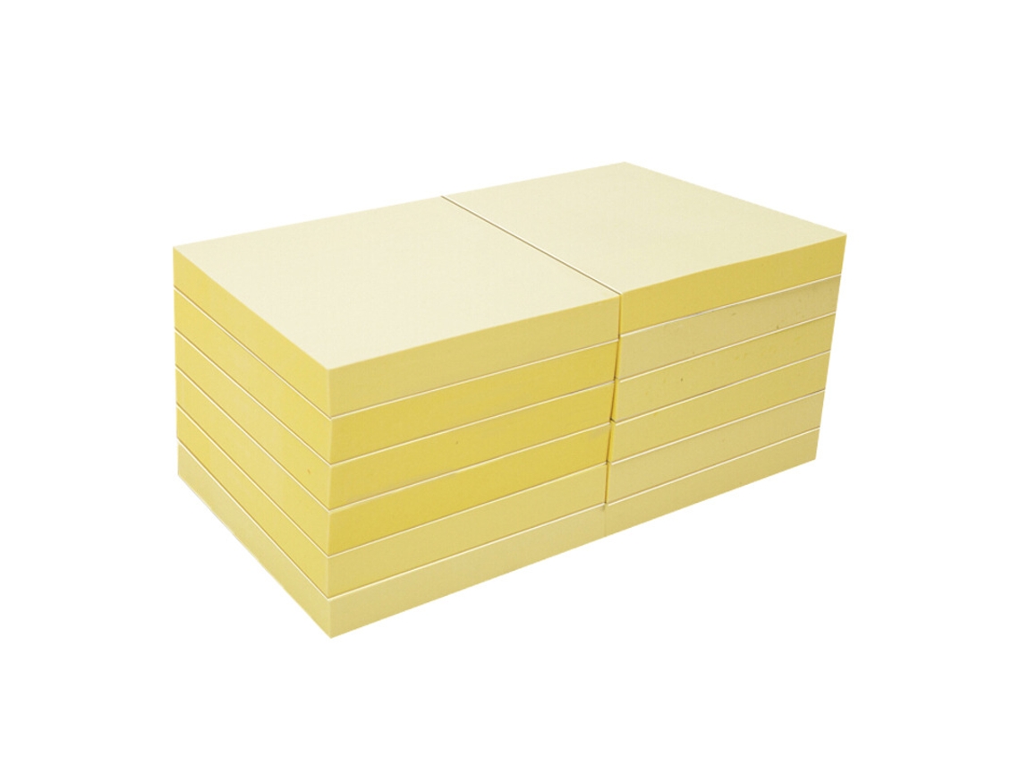 Blocos De Notas Adesivas, 12 Unidades, 1200, 76x76mm, 100 Folhas Cada, Amarelo