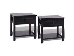 Mesas de Cabeceira, 2 Pcs, Madeira, Preto MAISON EXCLUSIVE
