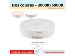 Luz Noturna Led Recarregável Via Usb com Sensor de Movimento MDUG (duas Cores)