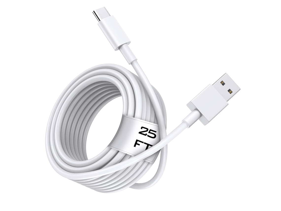 Cabo De Carregamento Rápido Usb-a Para Usb-c 7,6 Metros extra Longo,