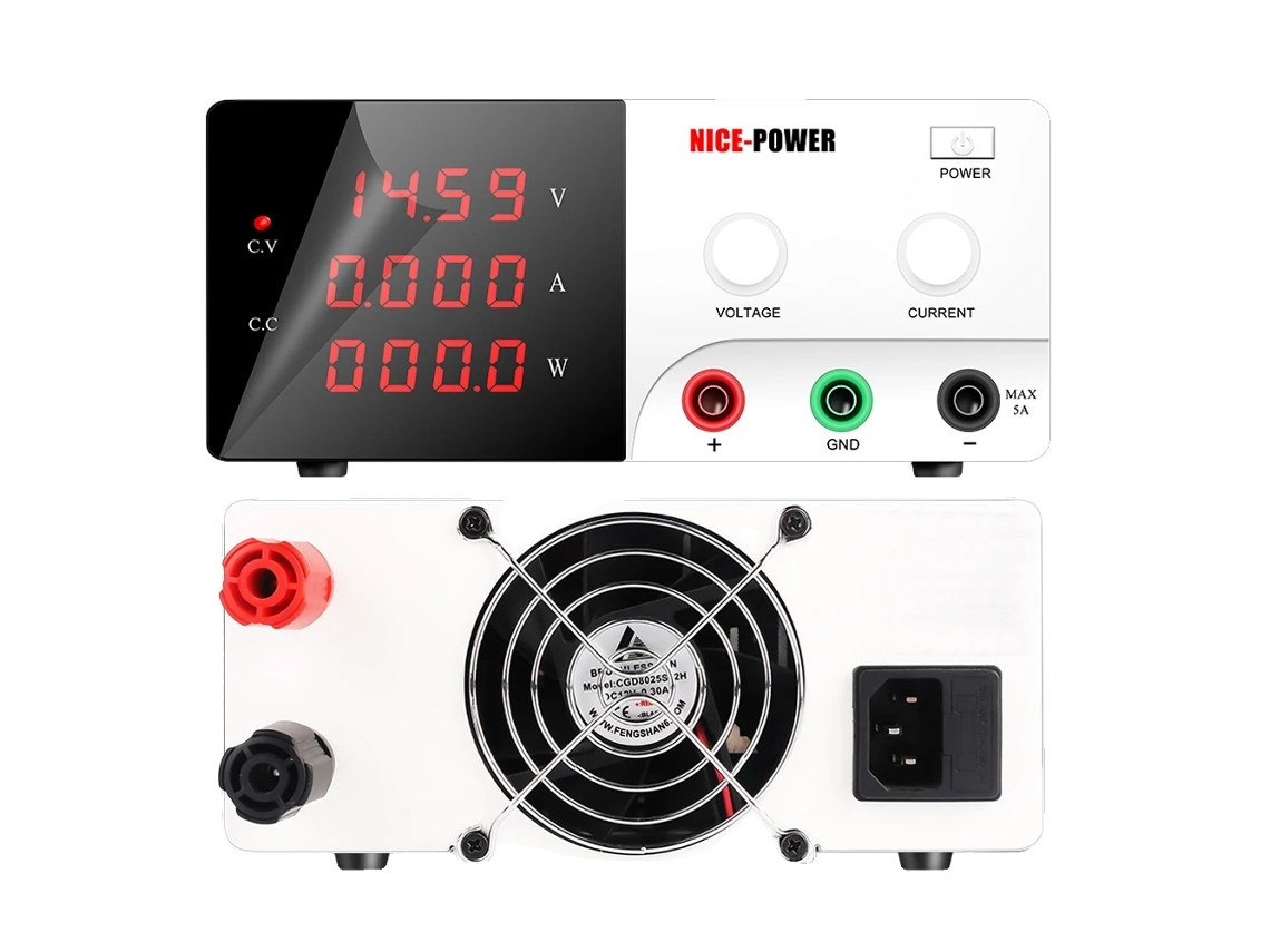 Fonte De Alimentação, Tensão Ajustável, Display Digital, Branco, 220v-e, 30v 20a