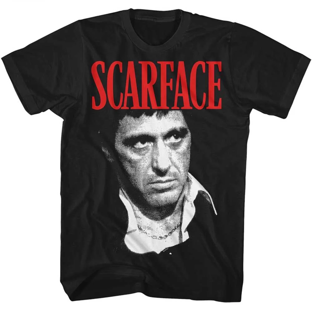 Rockinstone Scarface Movie Face Black Adult T-shirt Size:l