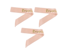 3pcs Faja De Novia A Ser De Seda Rosa Doble Cara Tocón Elegante Letra Brillante Accesorios De Boda
