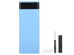 Carcaça Diy Power Bank Quick Charge 8x18650 Bateria Abs Usb Kit Shell Azul | S/MARCA