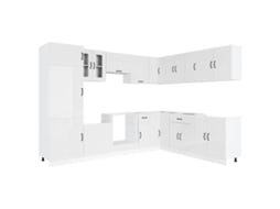 Conjunto de 14 Armários de Cozinha Brilho Branco MAISON EXCLUSIVE