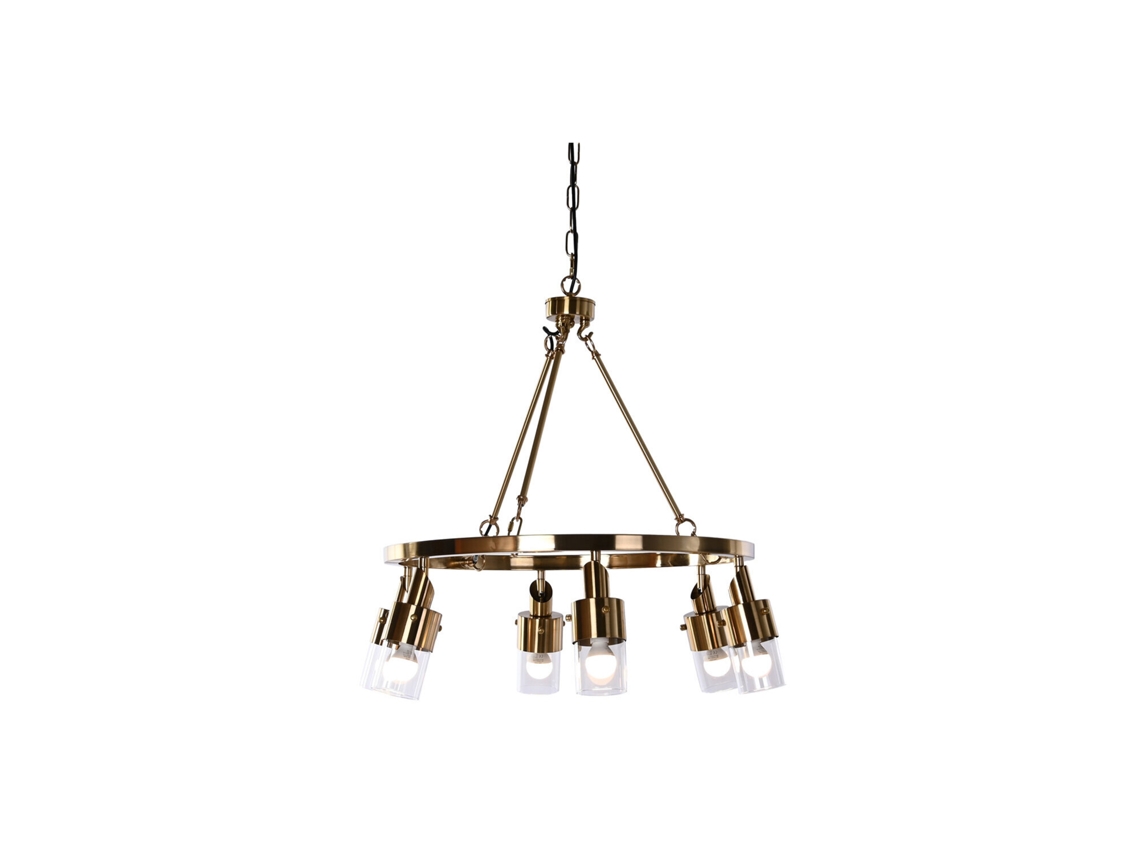 Luminária de Teto, Metal, Cristal Dourado, 66x66x60cm ALEXANDRA HOUSE LIVING
